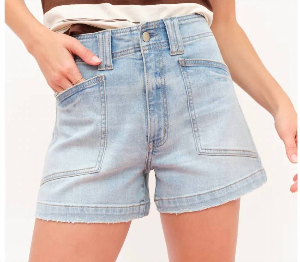 NEW DAZE valley girl high waist shorts in blue
